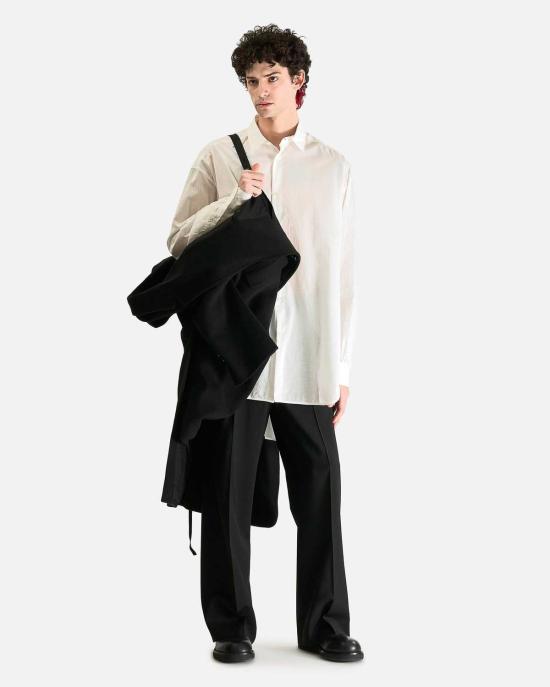  앤 드뮐미스터 긴팔 셔츠 Ann Demeulemeester Hoder 하이 컴포트 롱 셔츠 화이트 - ANN DEMEULEMEESTER