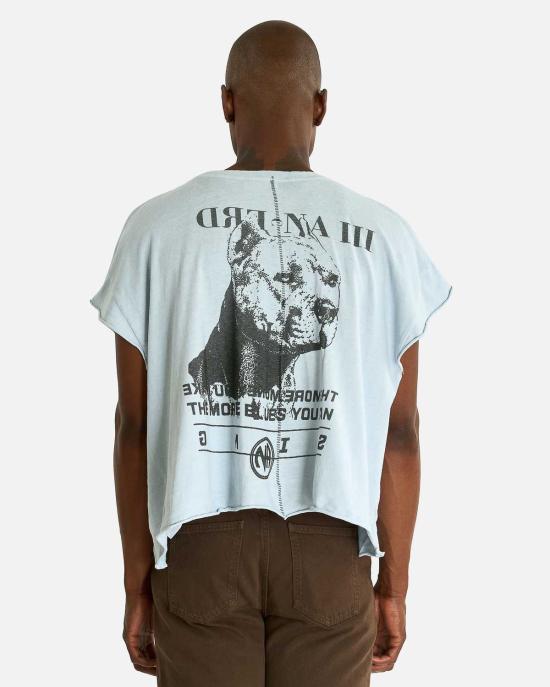  앙팡리쉬데프리메 반팔 티셔츠 Enfants Riches Deprimes Na Pitbull Cut Off T Shirt Light Blue - ENFANTS RICHES DEPRIMES