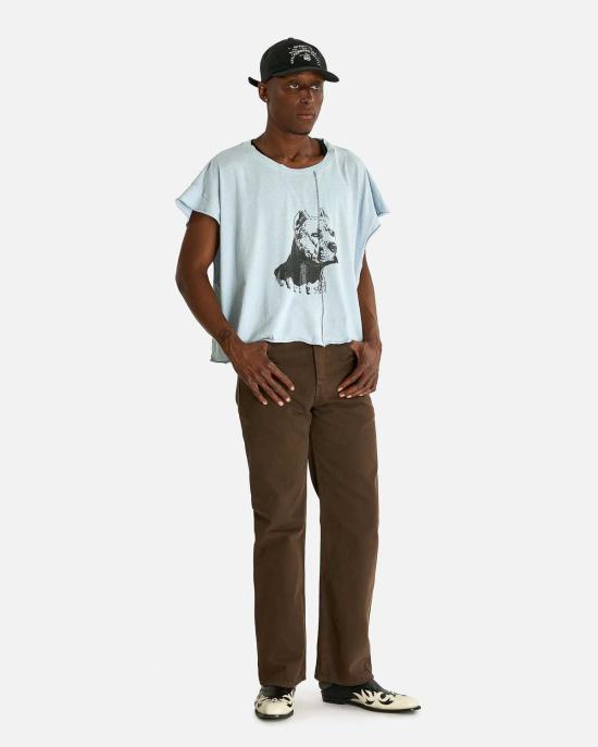  앙팡리쉬데프리메 반팔 티셔츠 Enfants Riches Deprimes Na Pitbull Cut Off T Shirt Light Blue - ENFANTS RICHES DEPRIMES