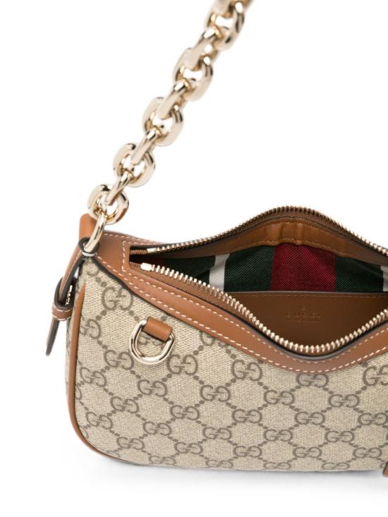 26FW 구찌 GG 엠블럼 스몰 숄더백 847447 FAD6L 9758 BEIGE DARK BROWN DOM - GUCCI