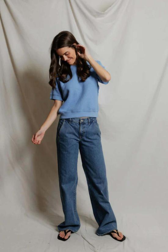  퍼펙트 화이트 티 스웨터 케네디 크루 반팔 스웨트셔츠 - PERFECT WHITE TEE