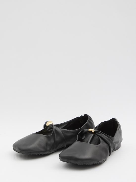 26FW 로에베 나파 램스킨 페블 소프트 발레리나 L815466X46 1100 BLACK DOM - LOEWE