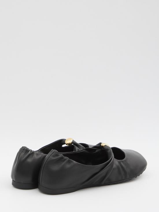 26FW 로에베 나파 램스킨 페블 소프트 발레리나 L815466X46 1100 BLACK DOM - LOEWE
