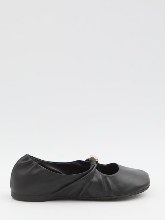 26FW 로에베 나파 램스킨 페블 소프트 발레리나 L815466X46 1100 BLACK DOM