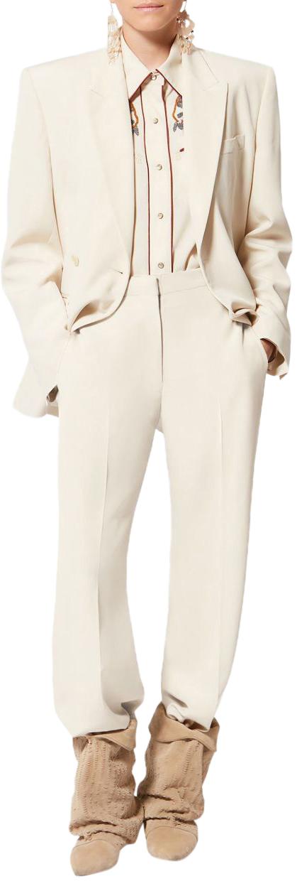 26SS 이자벨마랑 노안다 플루이드 크레이프 수트 팬츠 PA0643FBD1F02I23EC WHITE - ISABEL MARANT
