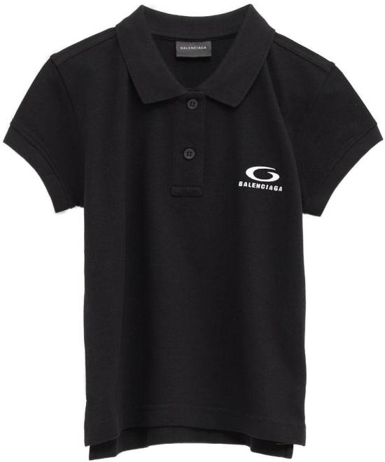 26SS 발렌시아가 폴로 티셔츠 858098TTVT81070 BLACK