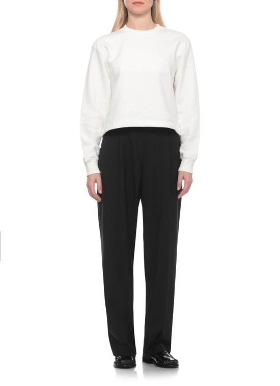 26FW 카사블랑카 긴팔 티셔츠 WPF26JTP52701COTTON CASHMERE BLEND White - CASABLANCA