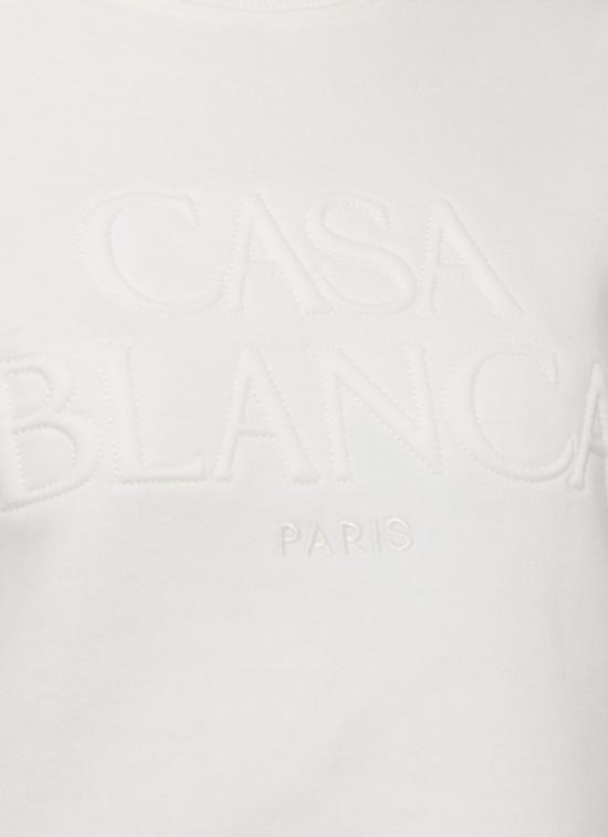 26FW 카사블랑카 긴팔 티셔츠 WPF26JTP52701COTTON CASHMERE BLEND White - CASABLANCA