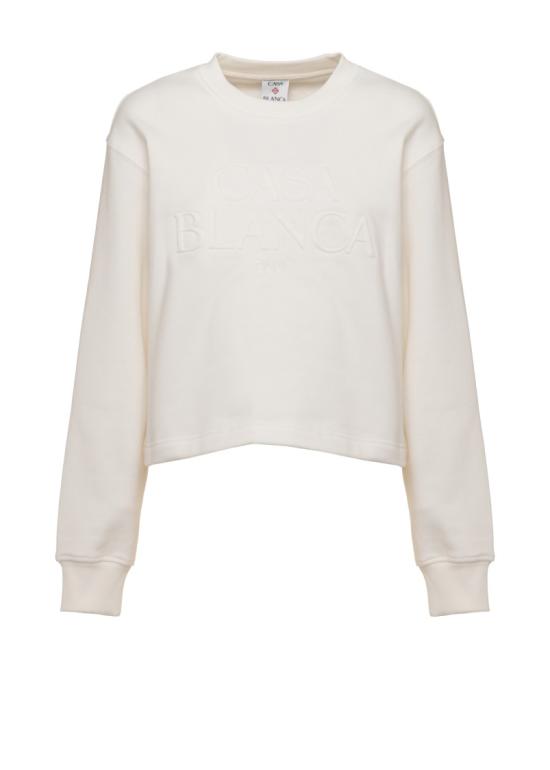 26FW 카사블랑카 긴팔 티셔츠 WPF26JTP52701COTTON CASHMERE BLEND White