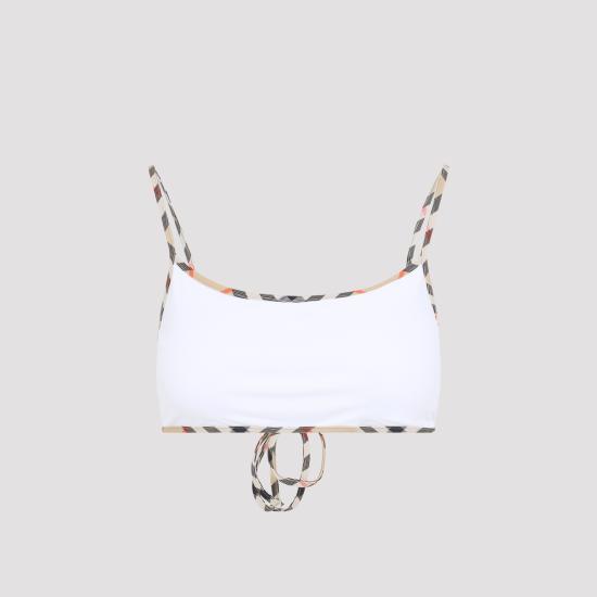 26SS 버버리 체크 트림 비키니 탑 8118814 A1464 WHITE