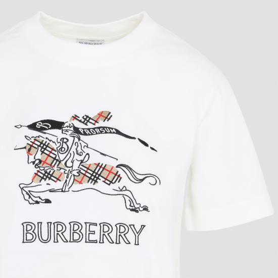 26FW 버버리 EKD 스케치 코튼 티셔츠 8121038 B8764 CHALK - BURBERRY