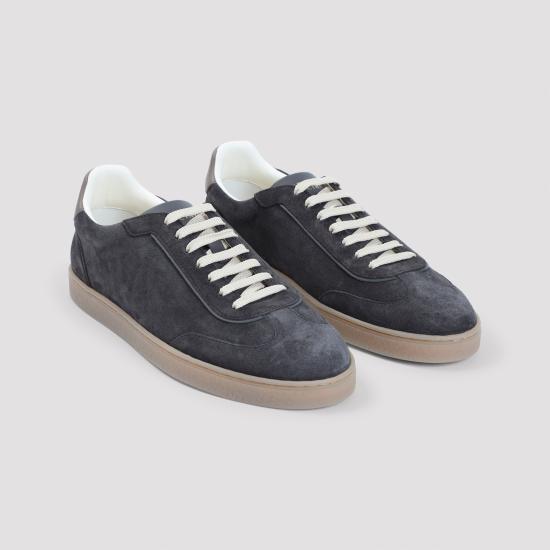 26FW 브루넬로 쿠치넬리 스웨이드 스니커즈 MZUMGLJ336 CLV06 PEPPER BISON - BRUNELLO CUCINELLI