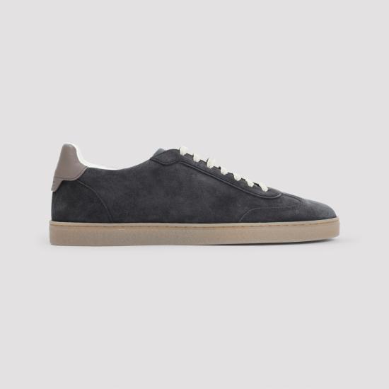 26FW 브루넬로 쿠치넬리 스웨이드 스니커즈 MZUMGLJ336 CLV06 PEPPER BISON - BRUNELLO CUCINELLI