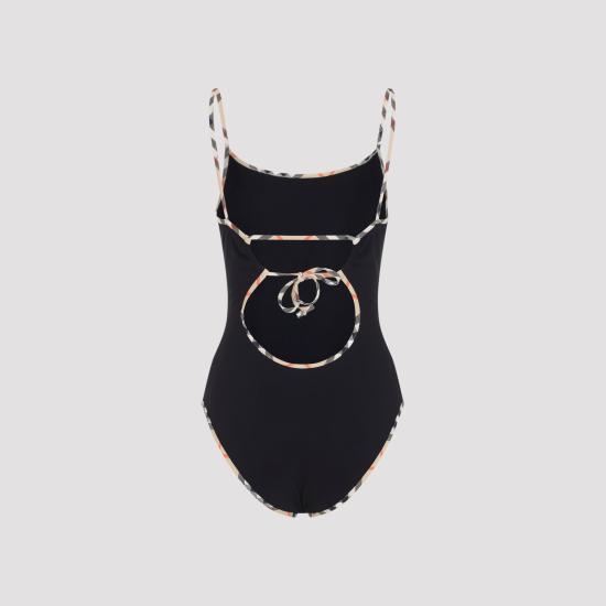 26SS 버버리 체크 트리밍 원피스 수영복 8118807 A1189 BLACK - BURBERRY