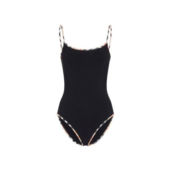 26SS 버버리 체크 트리밍 원피스 수영복 8118807 A1189 BLACK - BURBERRY