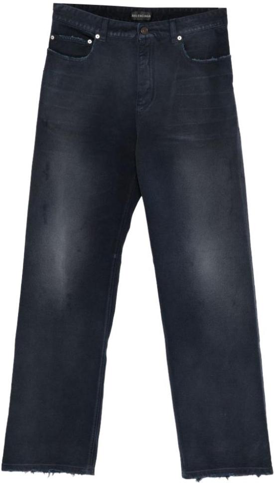 26SS 발렌시아가 커브드 니 팬츠 857194TTW648074 NAVY