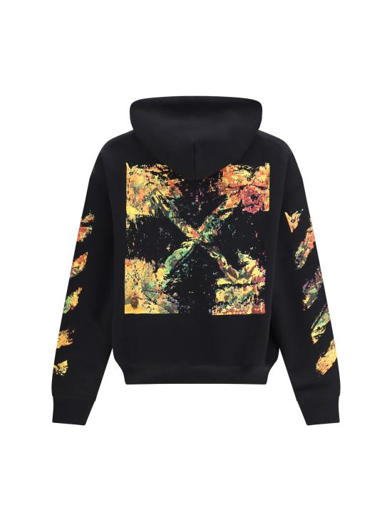 26FW 오프화이트 후드 티셔츠 OMBB085F26FLE00400 001 BLACK - OFF WHITE