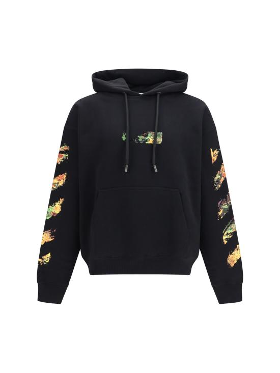 26FW 오프화이트 후드 티셔츠 OMBB085F26FLE00400 001 BLACK