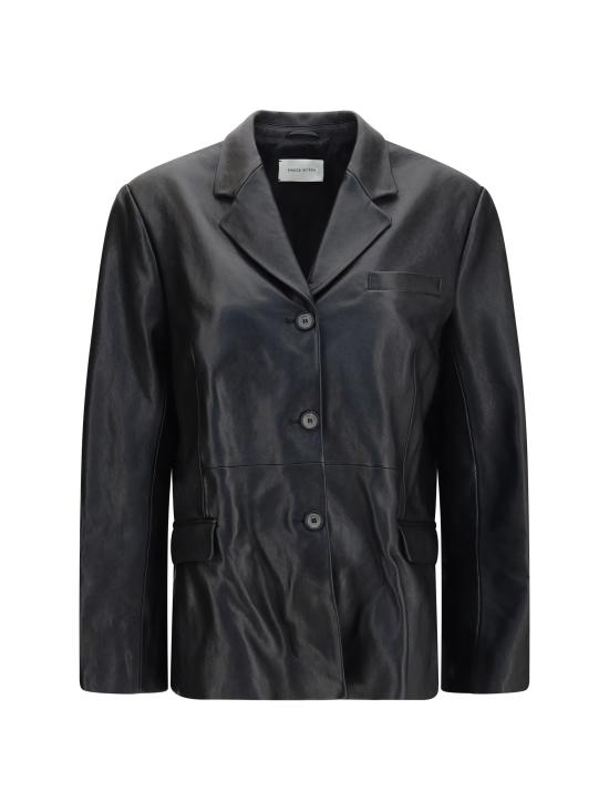 26FW 마그다뷰트림 가죽 자켓 293726 BLACK