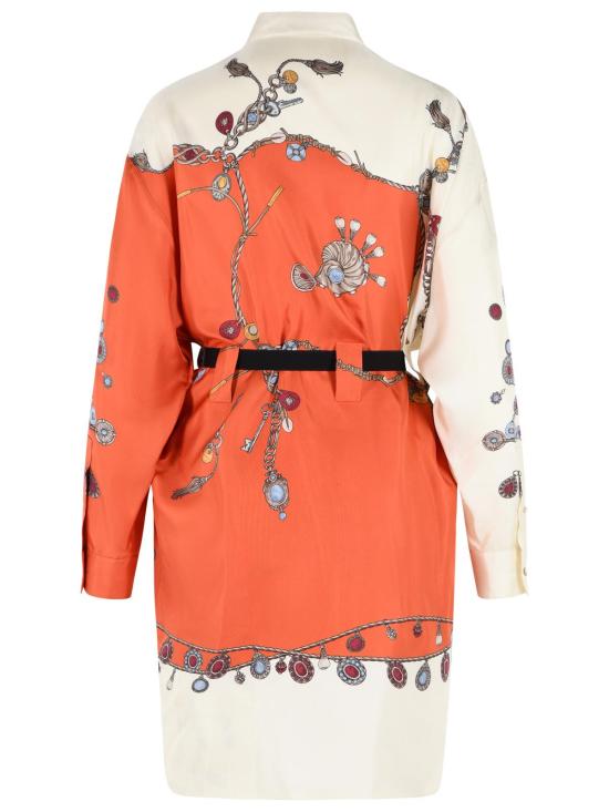 26FW 베르사체 숏 원피스 1025495 1A186365O360 Orange - VERSACE