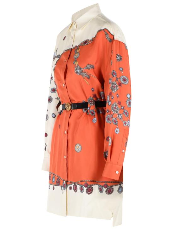 26FW 베르사체 숏 원피스 1025495 1A186365O360 Orange - VERSACE