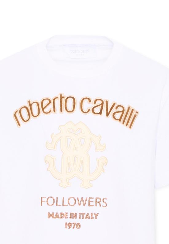 26FW [키즈] 로베르토 카발리 티셔츠 CBA26070TS WHITE - ROBERTO CAVALLI