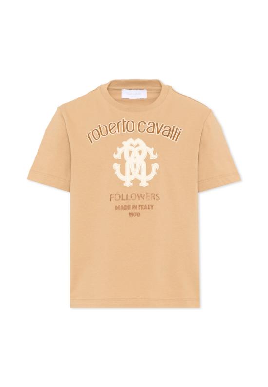 26FW [키즈] 로베르토 카발리 티셔츠 CBA26070TS BEIG MARZ BEIGE