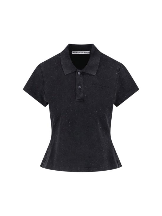 26FW 알렉산더 왕 폴로 티셔츠 1CC3261354 011 Black