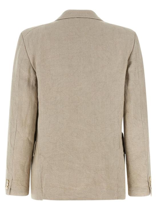  꼼데가르송 자켓 Comme Des Garçons 쉐브론 리넨 블레이저 베이지 - COMME DES GARCONS