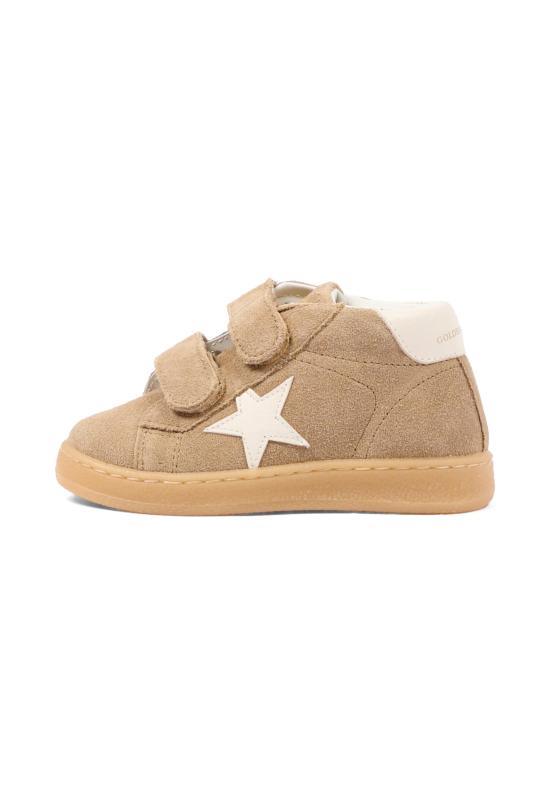26FW [키즈] 골든구스 JUNE 준 벨크로 스니커즈 GJF00386 F008634 55502 BROWN - GOLDEN GOOSE