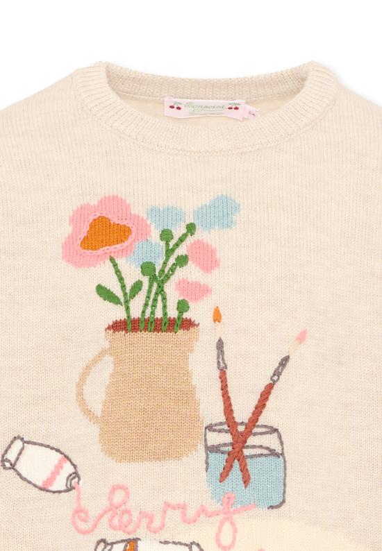 26FW [키즈] 봉쁘앙 니트/스웻셔츠 W06GJUK00020 960 BEIGE - BONPOINT