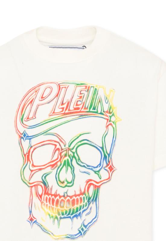 26FW [키즈] 필립 플레인 티셔츠 F6PHJBTH167 002 IVORY - PHILIPP PLEIN