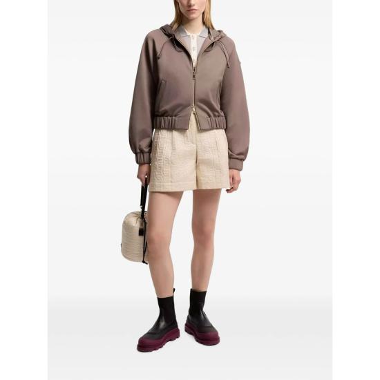 26FW 몽클레어 로고 패치 후드 집업 로고 패치 후드 집업 89A66 8G000 13 22D BROWN - MONCLER