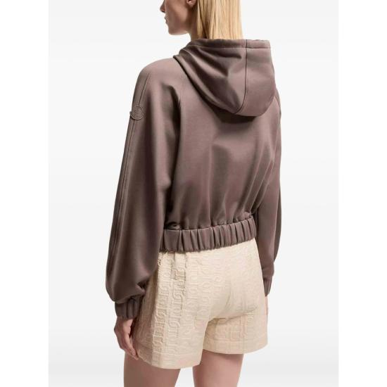 26FW 몽클레어 로고 패치 후드 집업 로고 패치 후드 집업 89A66 8G000 13 22D BROWN - MONCLER