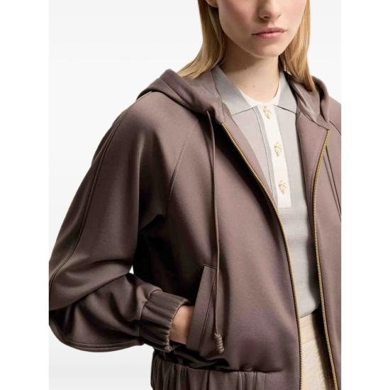26FW 몽클레어 로고 패치 후드 집업 로고 패치 후드 집업 89A66 8G000 13 22D BROWN - MONCLER