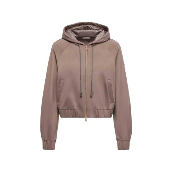 26FW 몽클레어 로고 패치 후드 집업 로고 패치 후드 집업 89A66 8G000 13 22D BROWN
