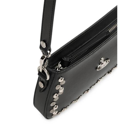26FW 비비안웨스트우드 ORB 타샤 레더 스터드 숄더백 5801000JW L002V N402 BLACK - VIVIENNE WESTWOOD