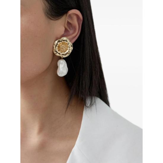 26FW 캐롤리나 헤레라 이어링 P2636N207MET 900 GOLD WHITE - CAROLINA HERRERA