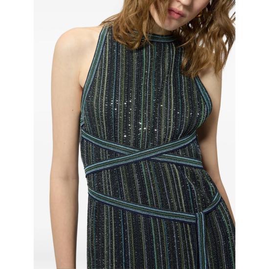 26FW 미소니 롱 원피스 DS26WG00 BK01J8 S616T GREEN - MISSONI