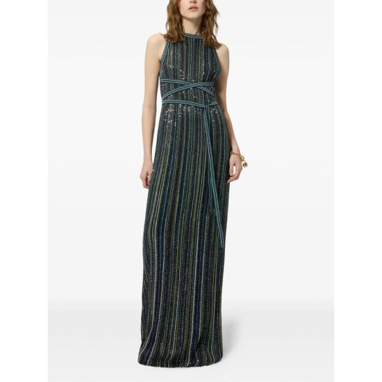 26FW 미소니 롱 원피스 DS26WG00 BK01J8 S616T GREEN - MISSONI