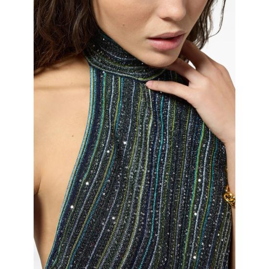 26FW 미소니 미디 원피스 DS26WG2B BK01J8 S616T GREEN - MISSONI