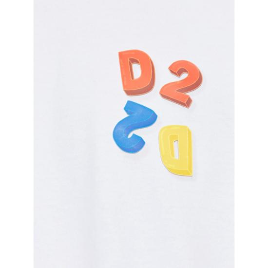 26FW 디스퀘어드2 반팔 티셔츠 D20033 S74GD1584 100 WHITE - DSQUARED2