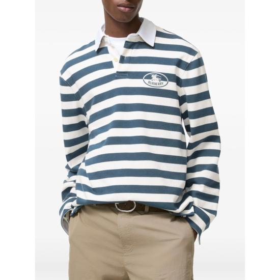 26FW 버버리 폴로 티셔츠 8127647 RUGBY POLO C6462 BLUE WHITE - BURBERRY