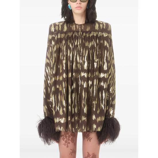 26FW 발렌티노 가라바니 블라우스 9B3AB8M0AEA WV9 BROWN GOLD - VALENTINO GARAVANI