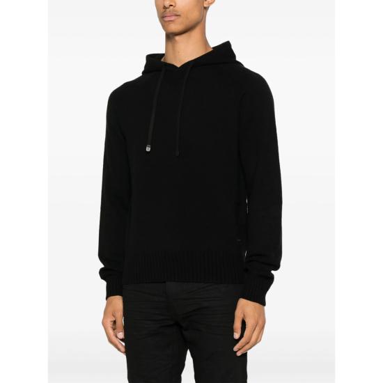 26FW 톰포드 후드 티셔츠 YMK069 KOL003 NAA BLACK - TOMFORD