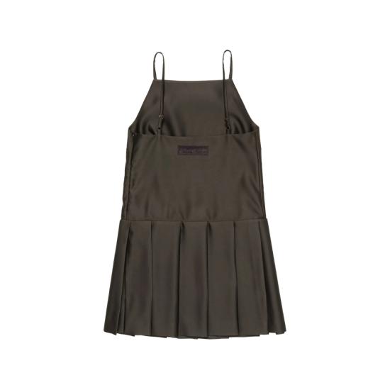 26FW 아크네 스튜디오 스트랩 드레스 플리츠 스커트 스트랩 드레스 플리츠 스커트 A20983 DCHOB BROWN - ACNE STUDIOS