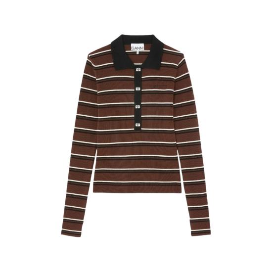 26FW 가니 폴로 티셔츠 A1170004 999 BROWN