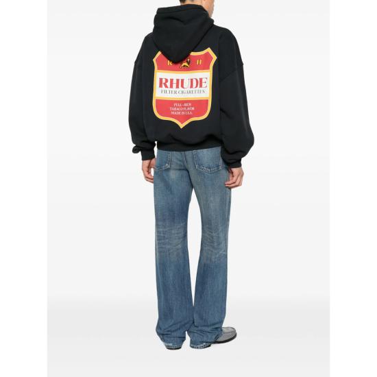 26FW 루드 후드 티셔츠 RHPF26HO01012 6499 BLACK - RHUDE