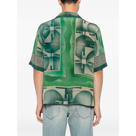 26FW 베르사체 반팔 셔츠 1A18726 1025703 5GE40 GREEN NEUTRALS - VERSACE