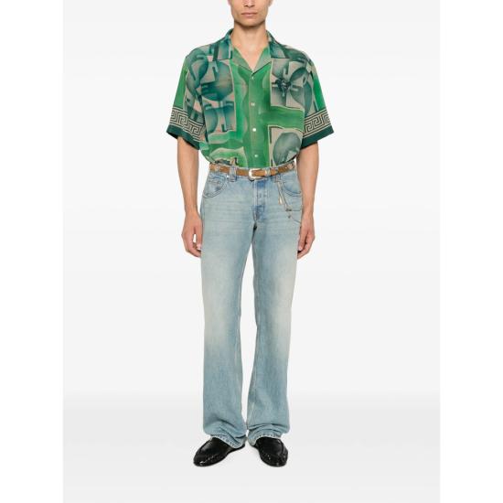 26FW 베르사체 반팔 셔츠 1A18726 1025703 5GE40 GREEN NEUTRALS - VERSACE